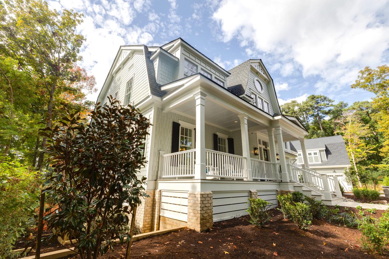 Elegant front exterior gray home | Exterior Gallery | Stephen Alexander Homes | Chesapeake, VA
