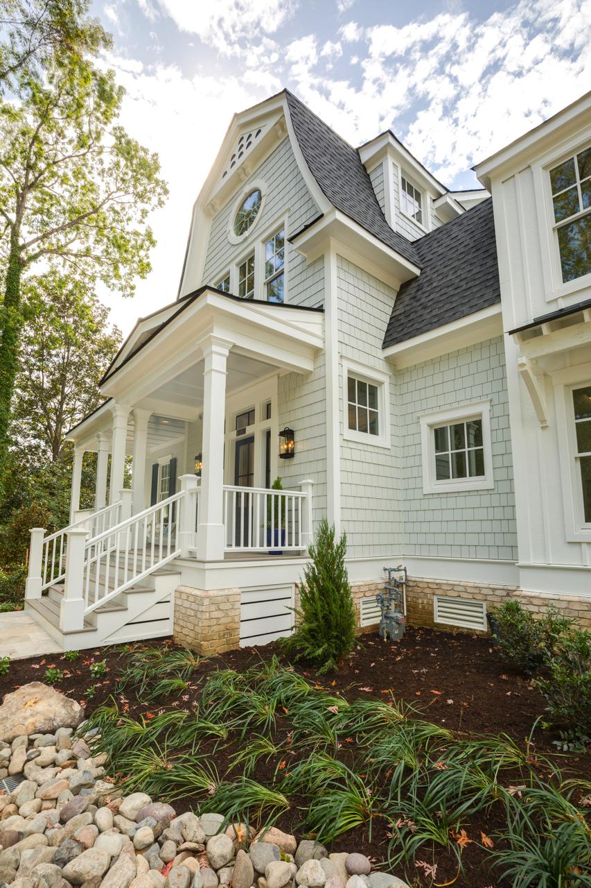 Elegant front exterior gray home | Exterior Gallery | Stephen Alexander Homes | Chesapeake, VA