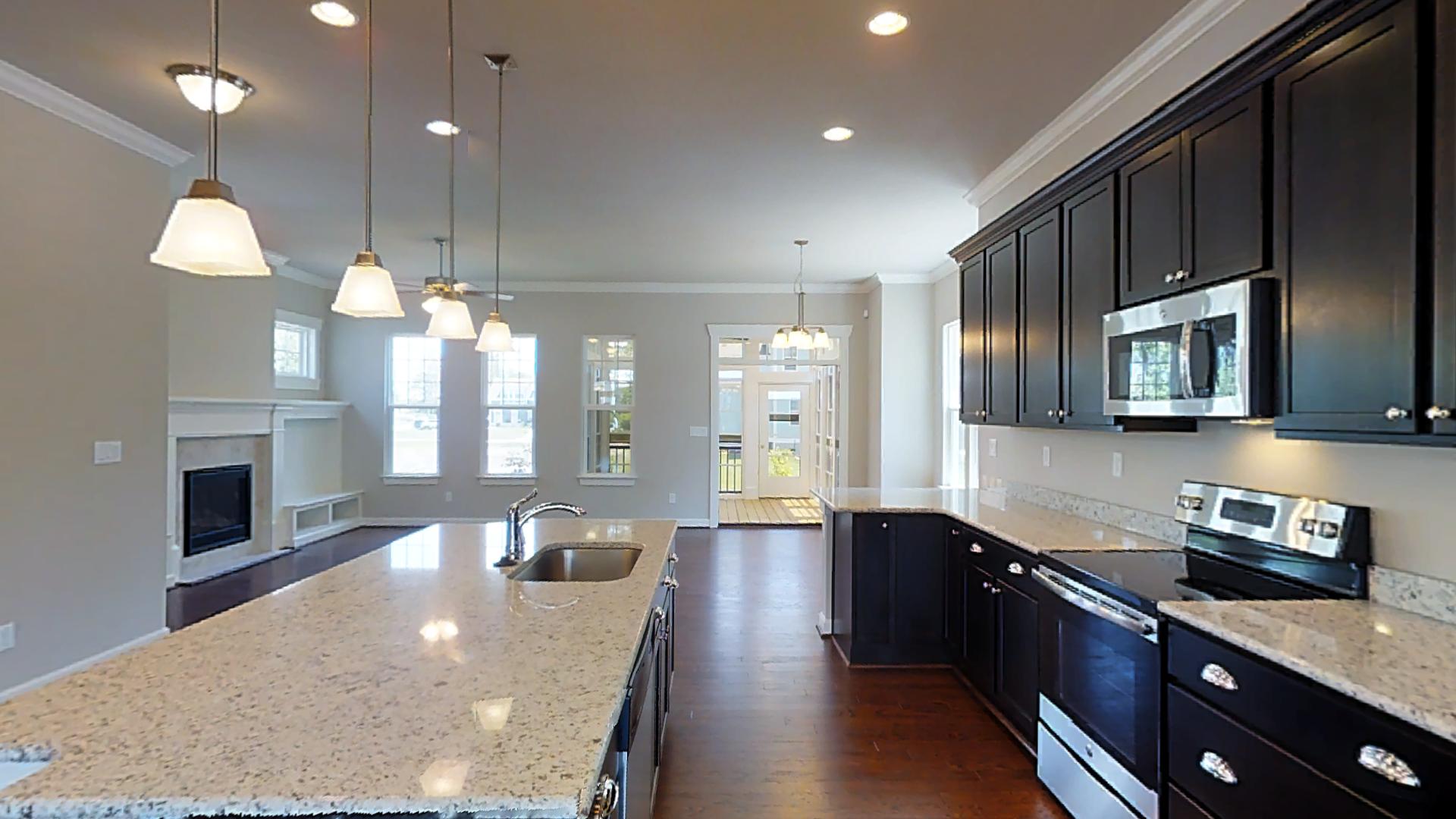 Elegant kitchen with island | Plum Meadow | 3D Tours | Stephen Alexander Homes | Chesapeake, VA