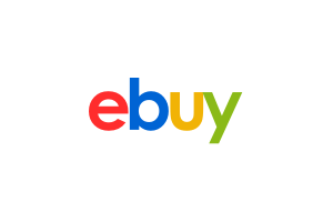 A colorful ebay logo on a white background