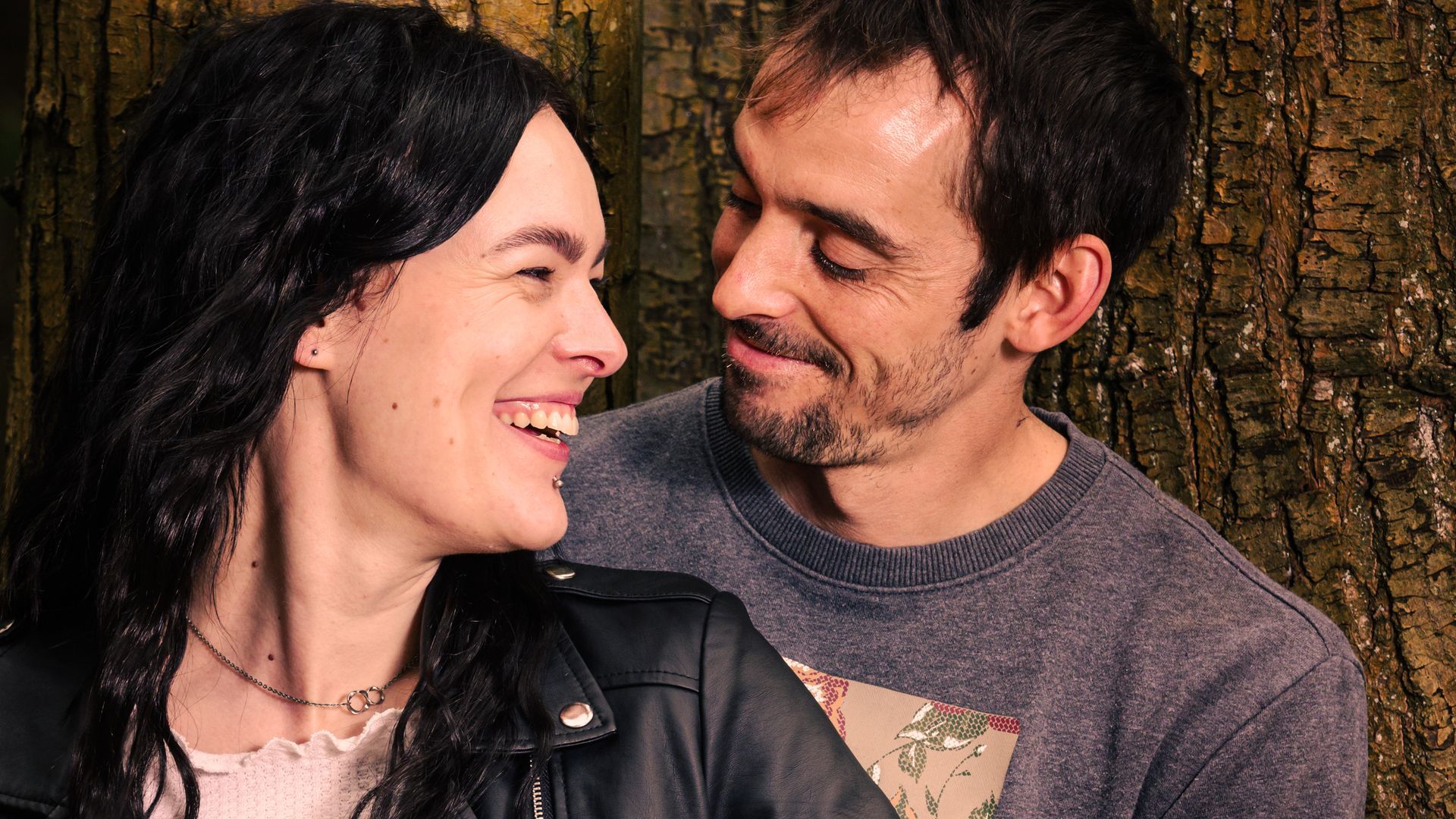 Male & Female smiling at each other during Pre-Wedding Photo Shoot.