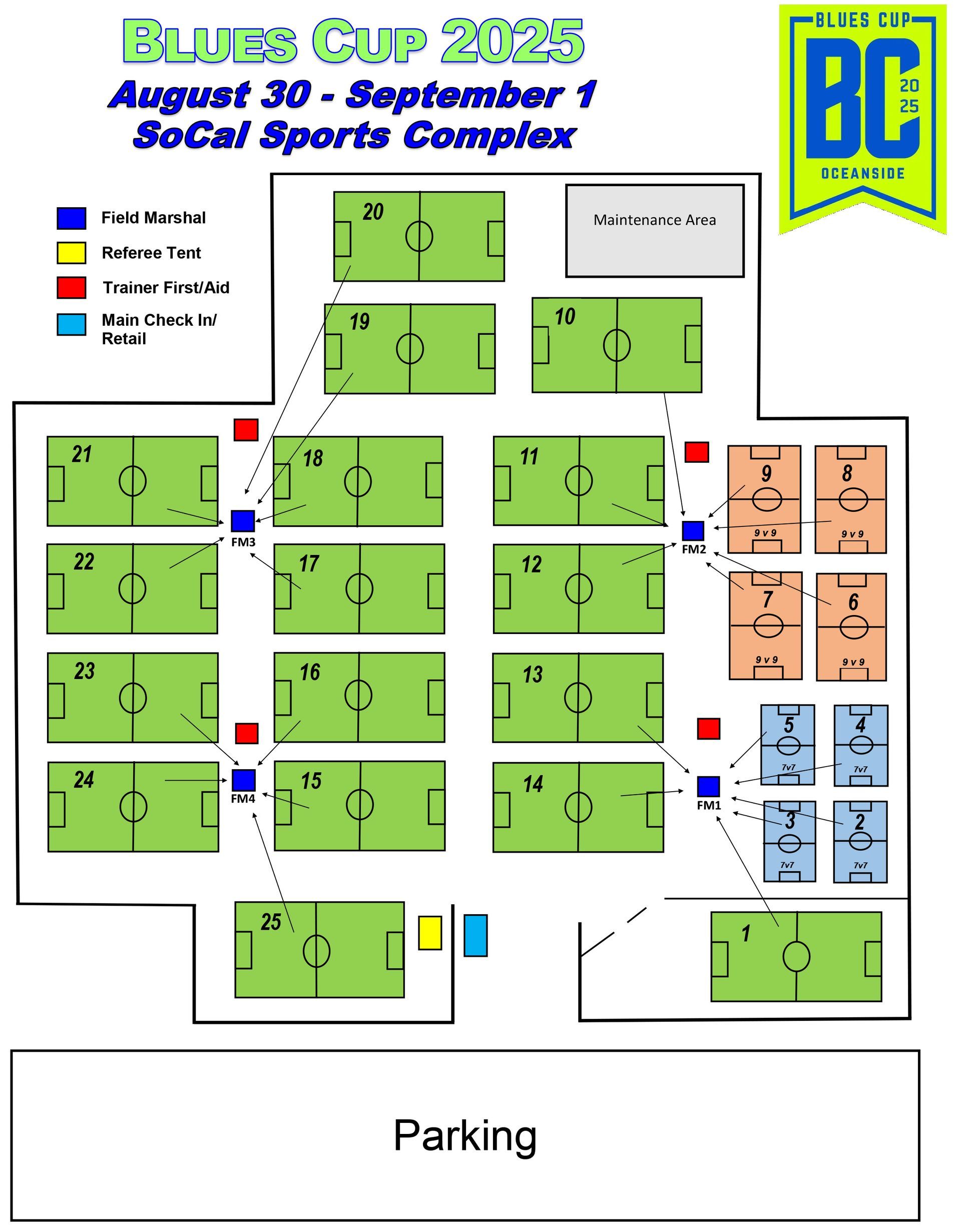 Map of SoCal Sports Complex