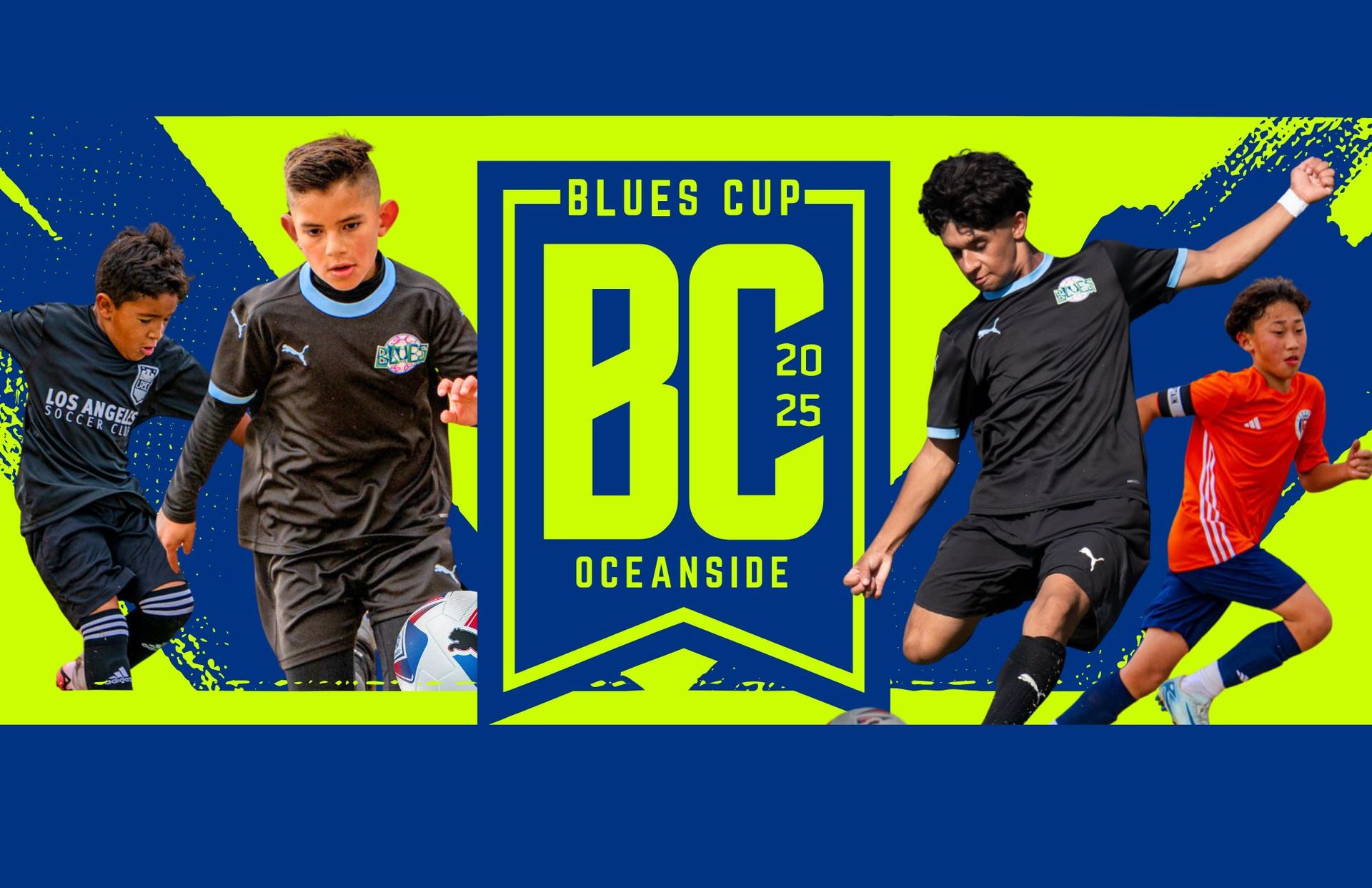 Blues Cup female athletes playing soccer at Oceanside.
