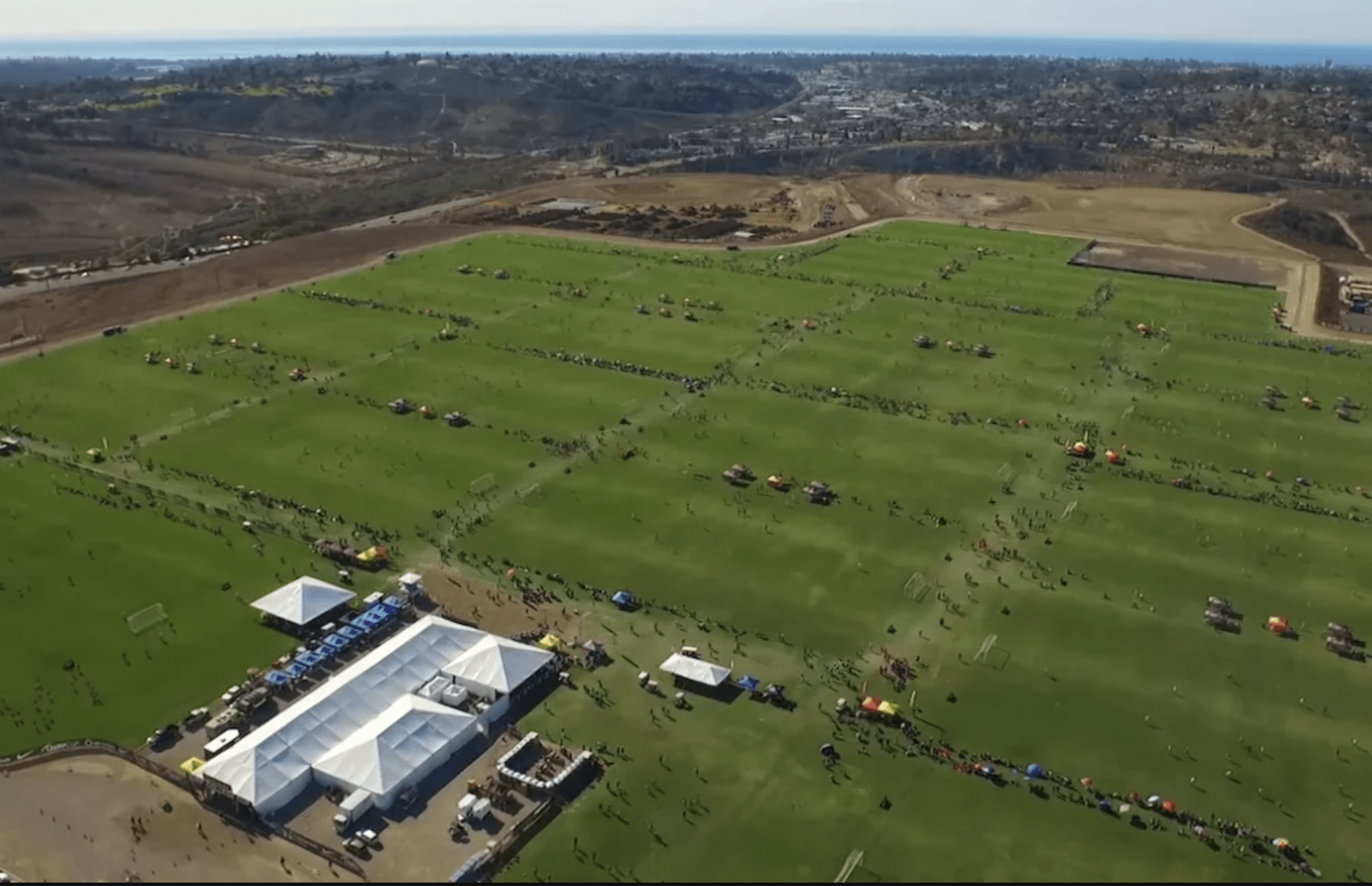 An aerial view of the SOCAL Sports Complex.