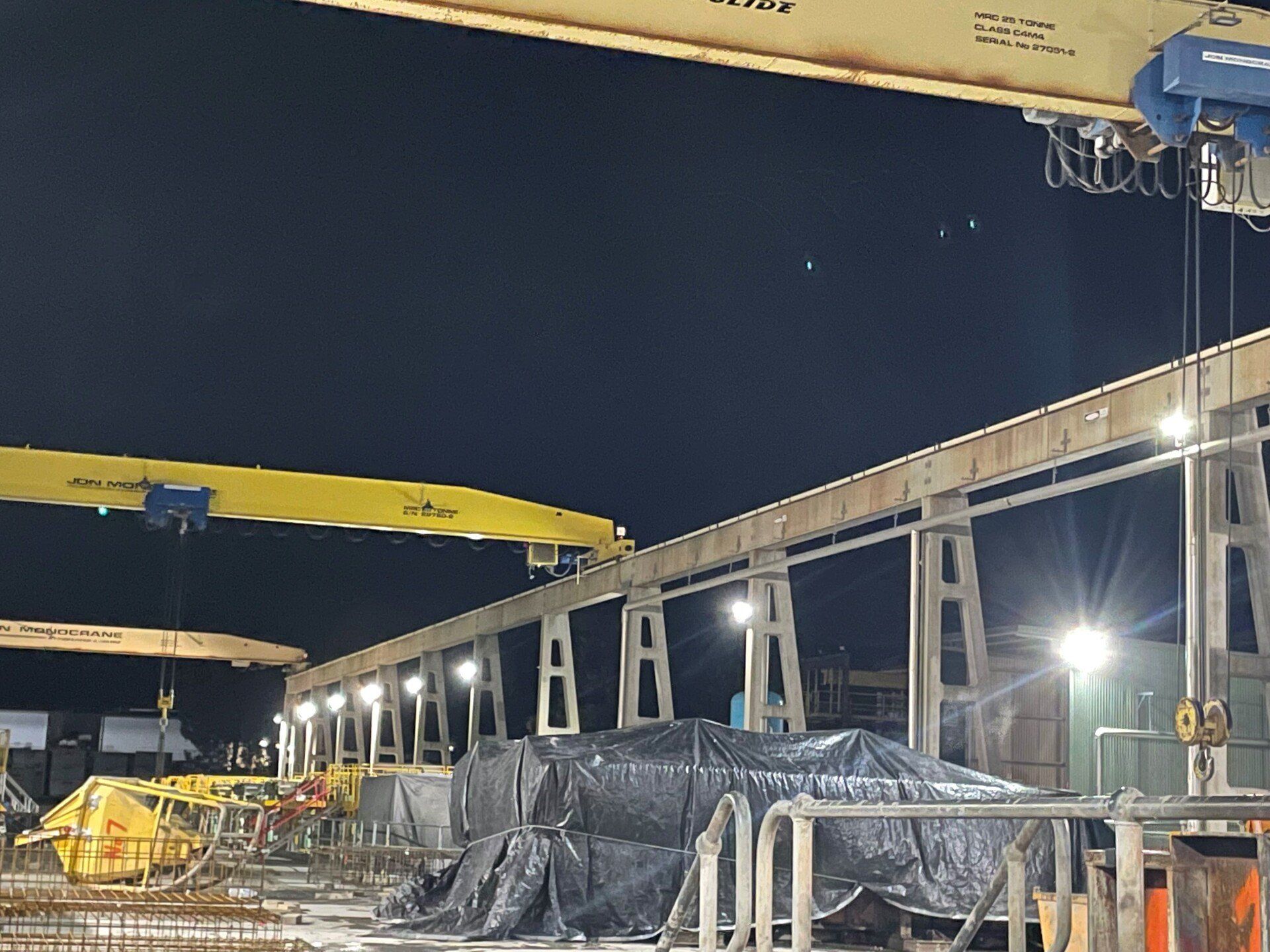 Night Lights at Construction Site — Electrical Services in Tamworth, NSW