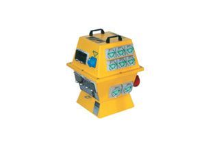 a yellow power ditributor with 8 outlets