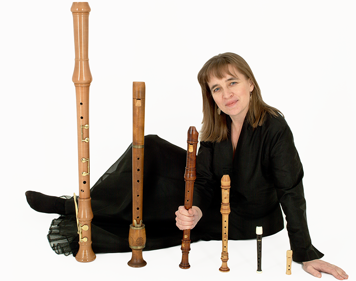 Rachel Brown Portrait with flutes