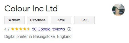50 Google Reviews for Colour Inc Ltd