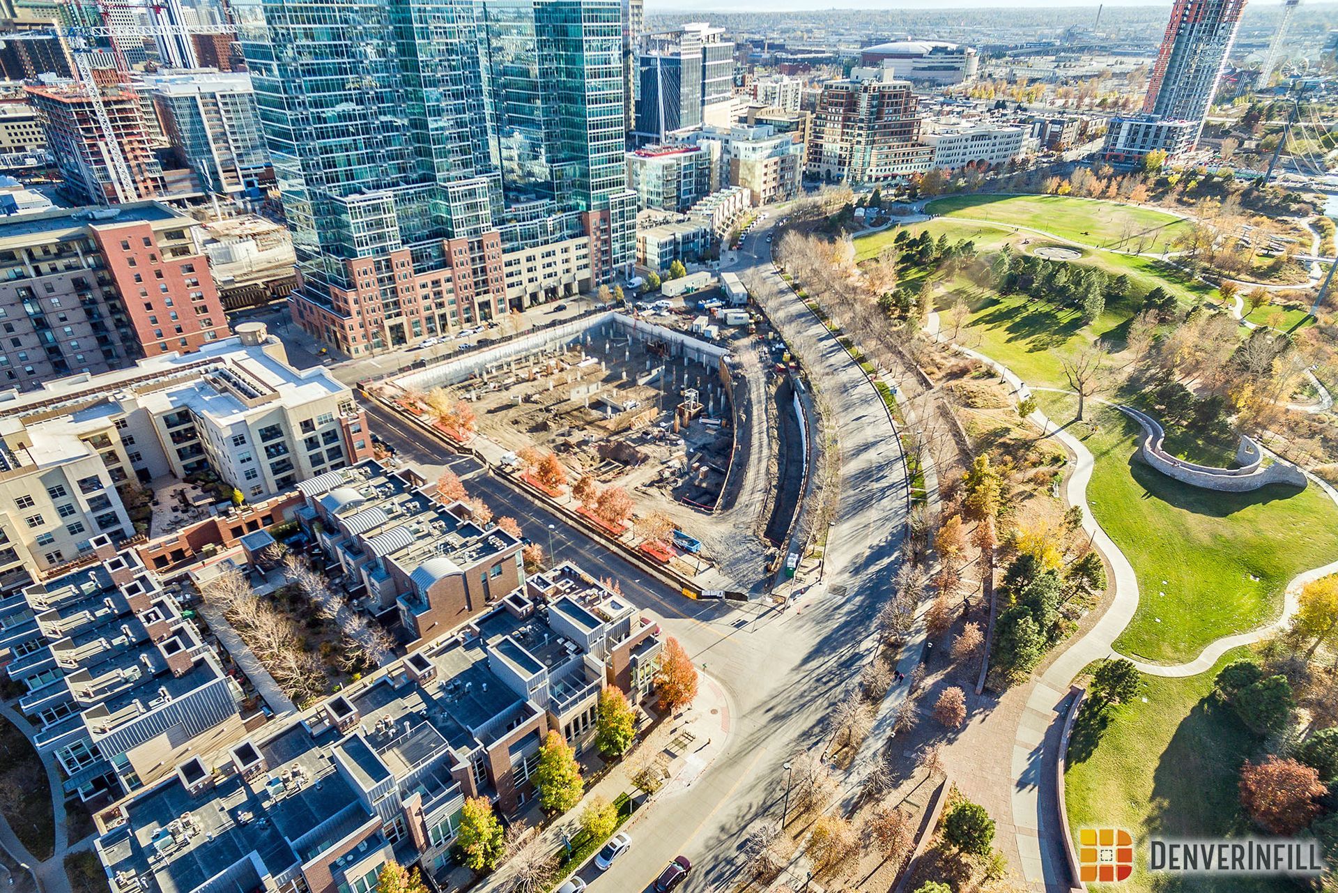 Riverfront Green in Central Platte Valley in Denver