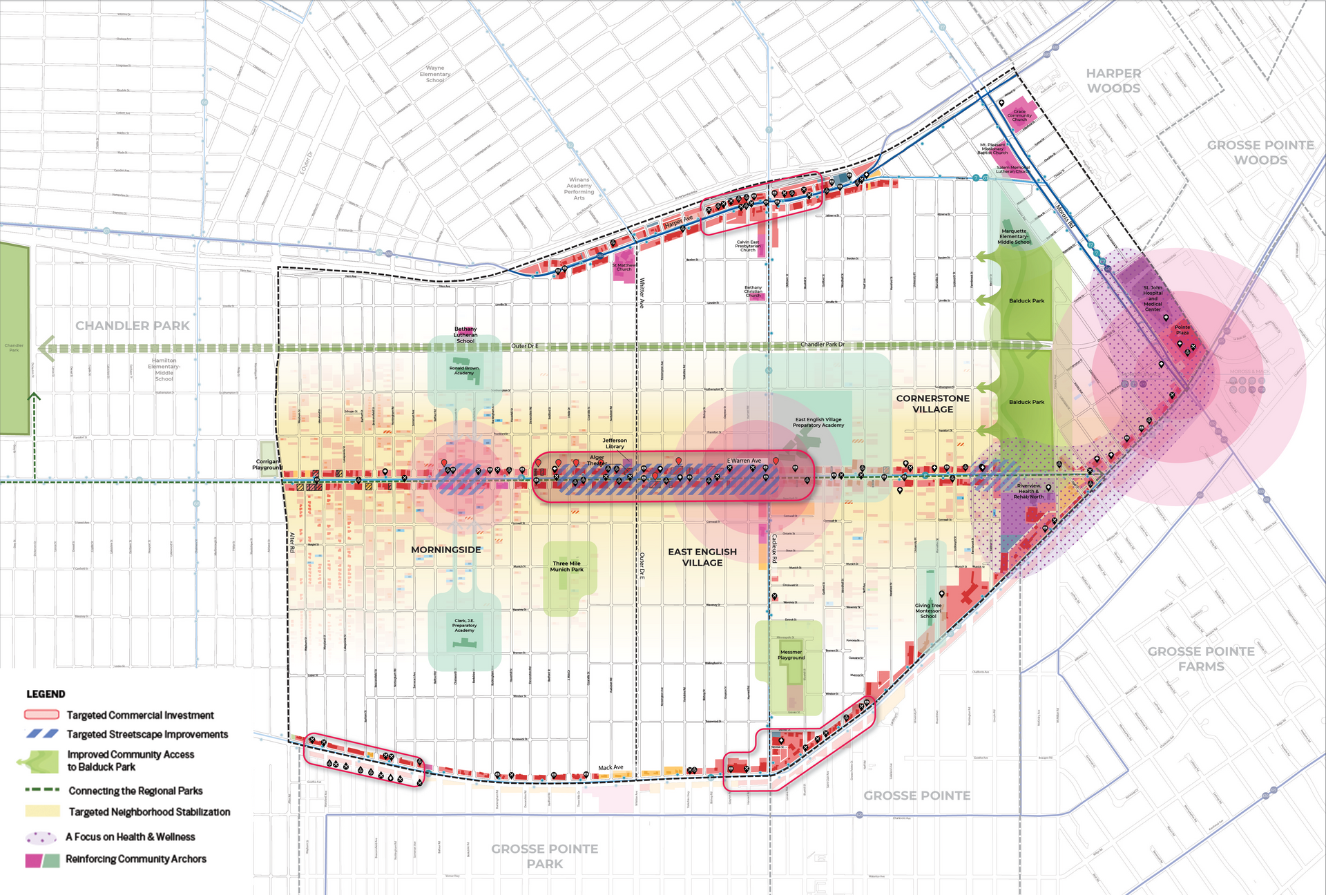 Map of a neighborhood plan.
