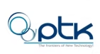 Logo for Optk with overlapping blue circles and dark blue text 