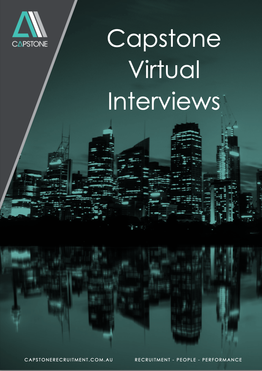The cover of a book titled capstone virtual interviews