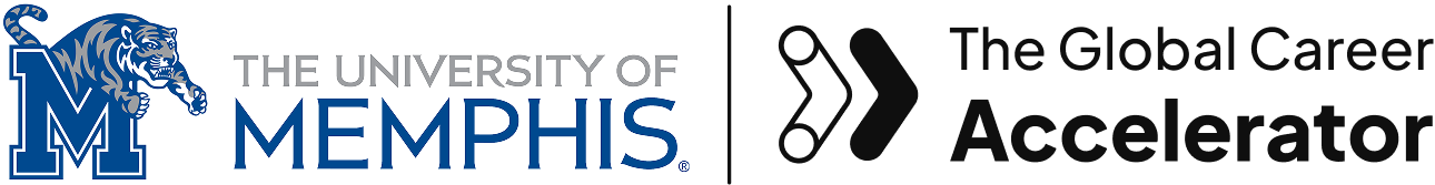 Logos of The University of Memphis and The Global Career Accelerator.