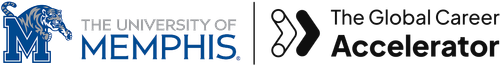 Logos of The University of Memphis and The Global Career Accelerator.