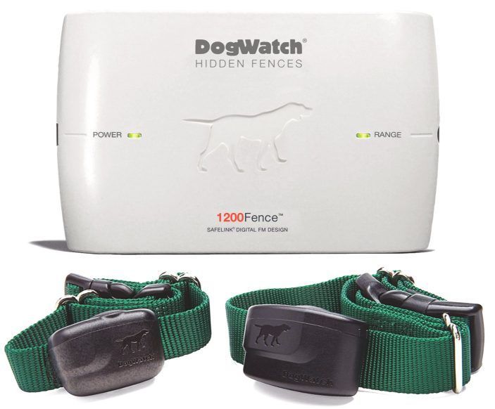 A white box that says dogwatch hidden fences on it