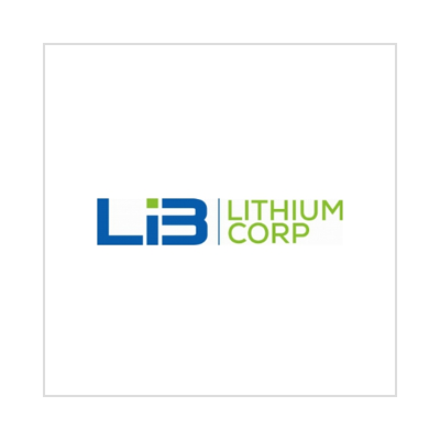 The logo for lib lithium corp is blue and green on a white background.