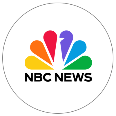 The nbc news logo is in a circle on a white background.