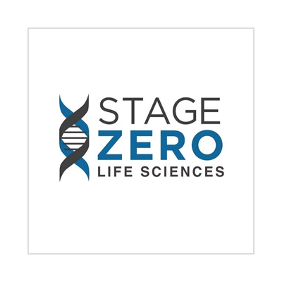 Stage zero life sciences logo on a white background