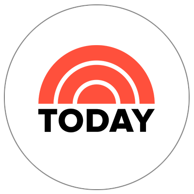 The today logo has a rainbow in the middle of it.
