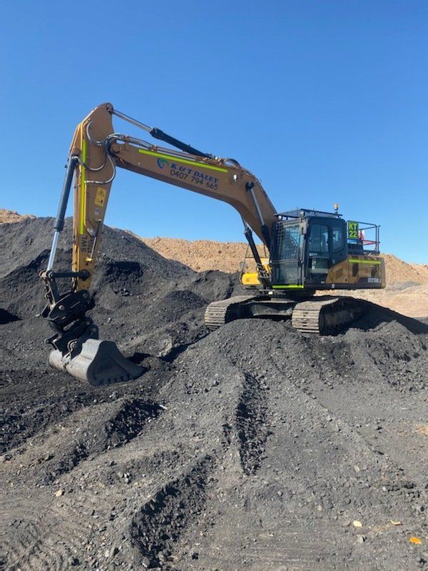 Excavator Doing Earthmoving Work — K & T Daley in Yeppoon, QLD