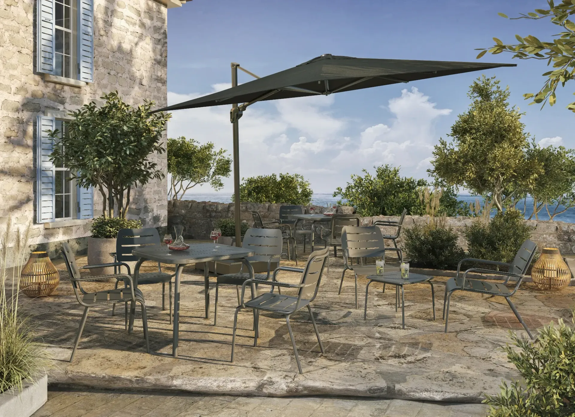 3D Rendering Sonnenschirm Griechenland – extrasicht