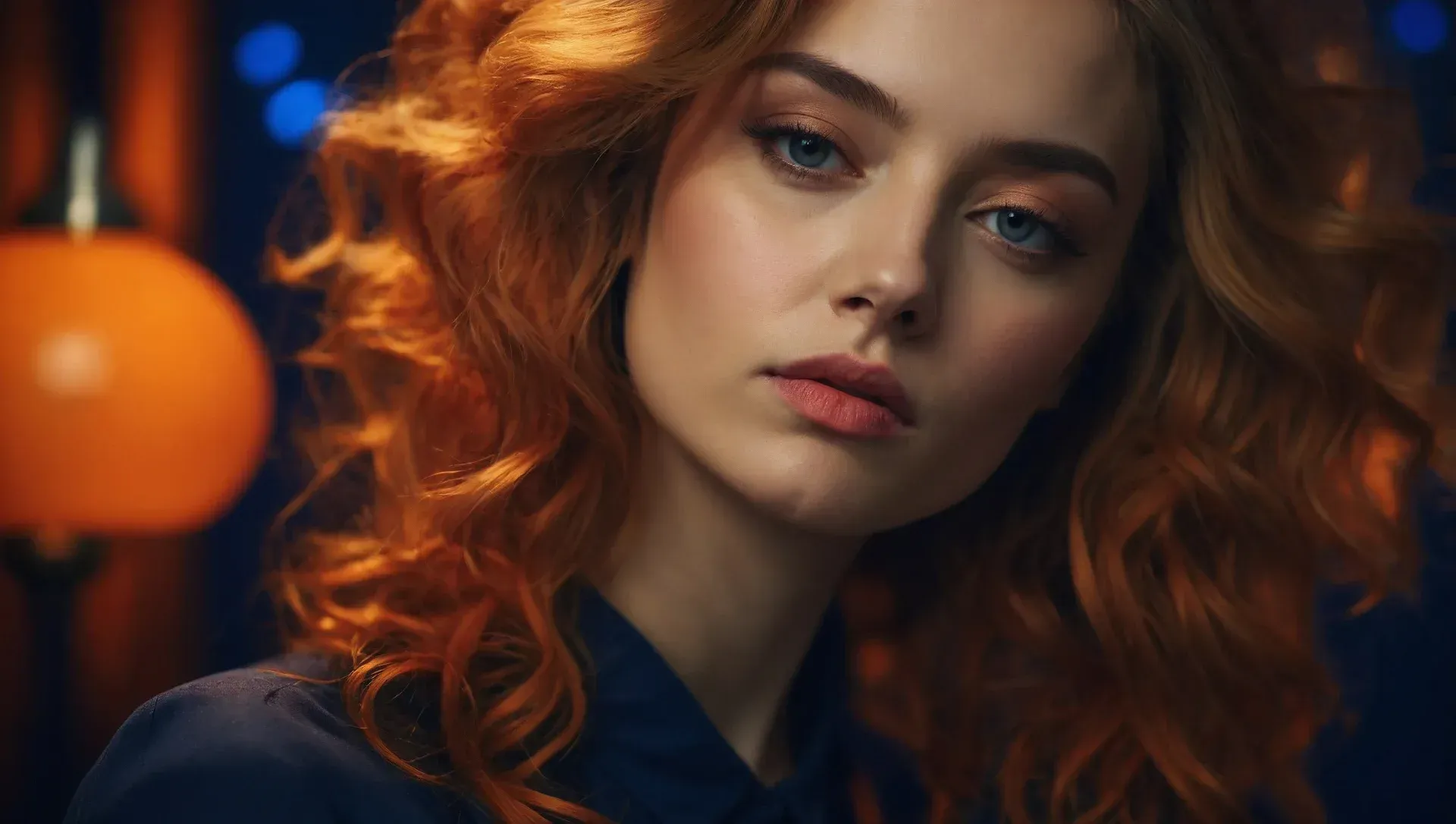 Porträt einer Frau mit roten Haaren – extrasicht Grafikdesign