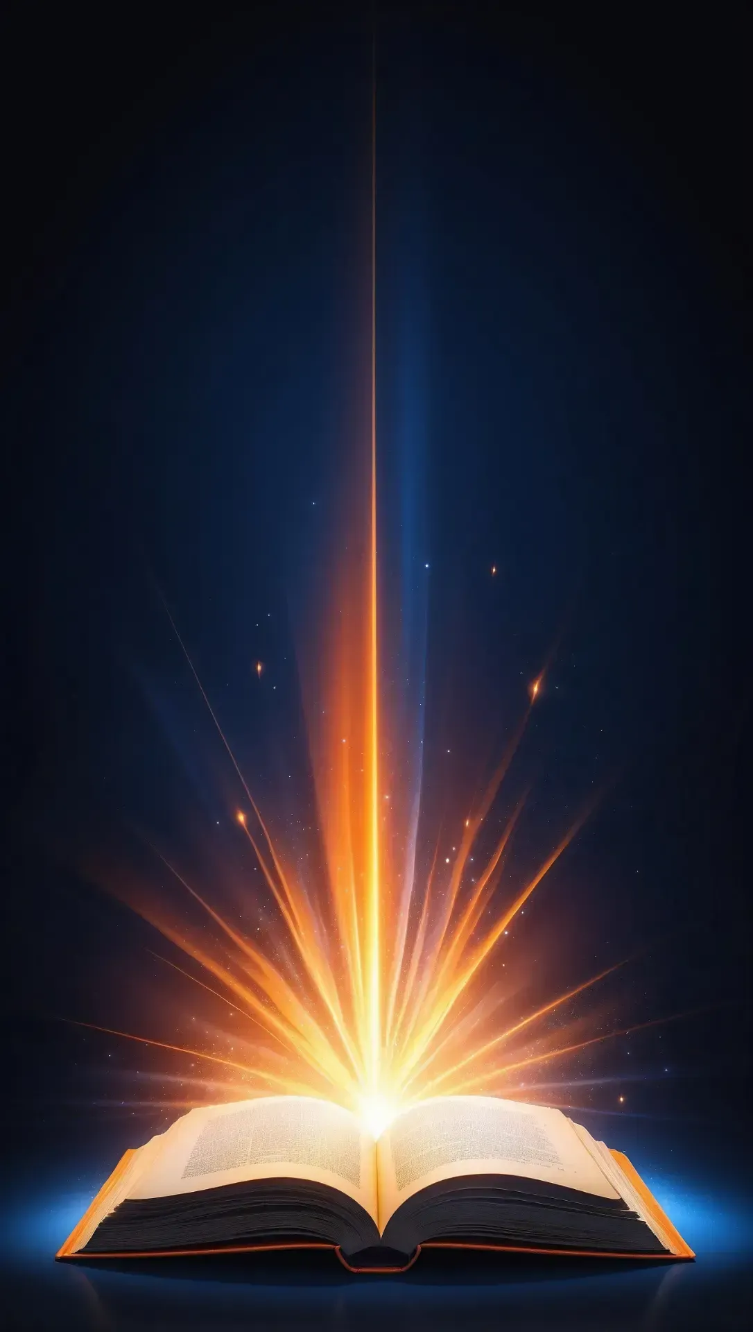 Vertikaler Lichtstrahl in Blau und Orange – Lichtgeschichten