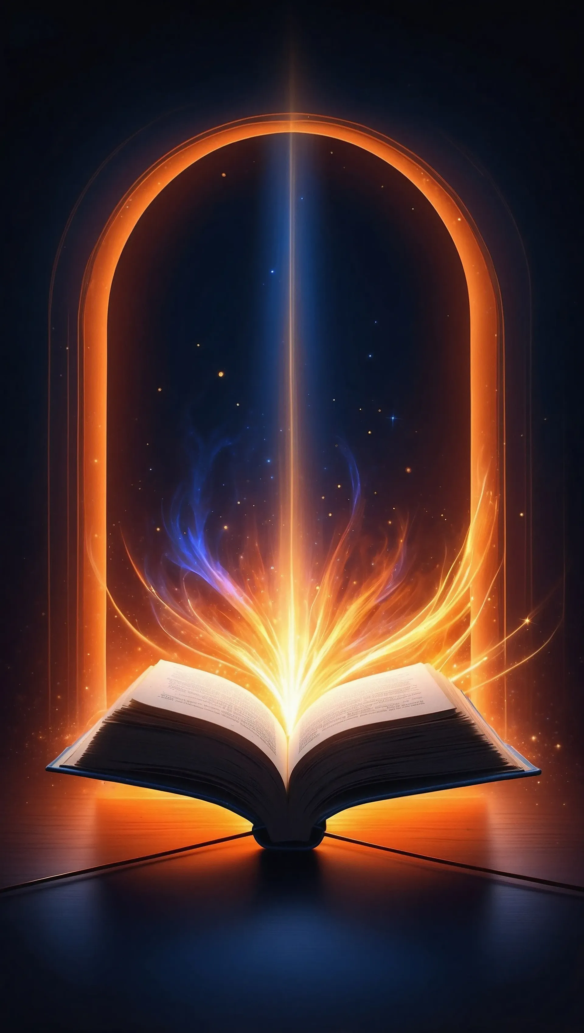 Kreis aus Licht in Blau und Orange – Lichtgeschichten