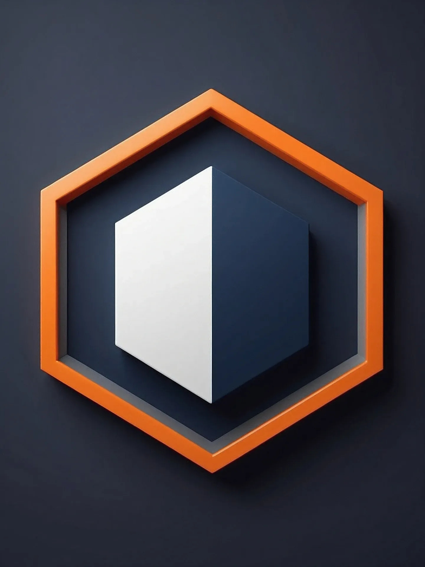 Sechseckige Grafik in Blau und Orange – extrasicht Gestaltung