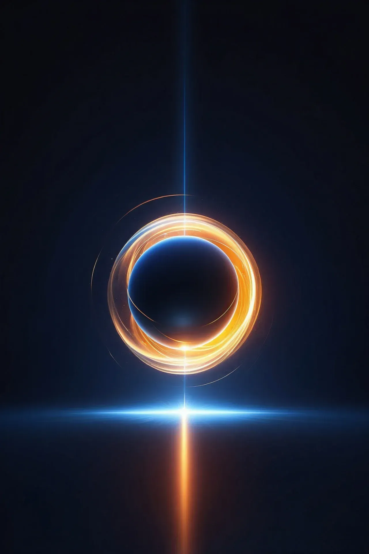 Abstrakte Lichtlinie auf dunklem Hintergrund – Symbol für Energetik