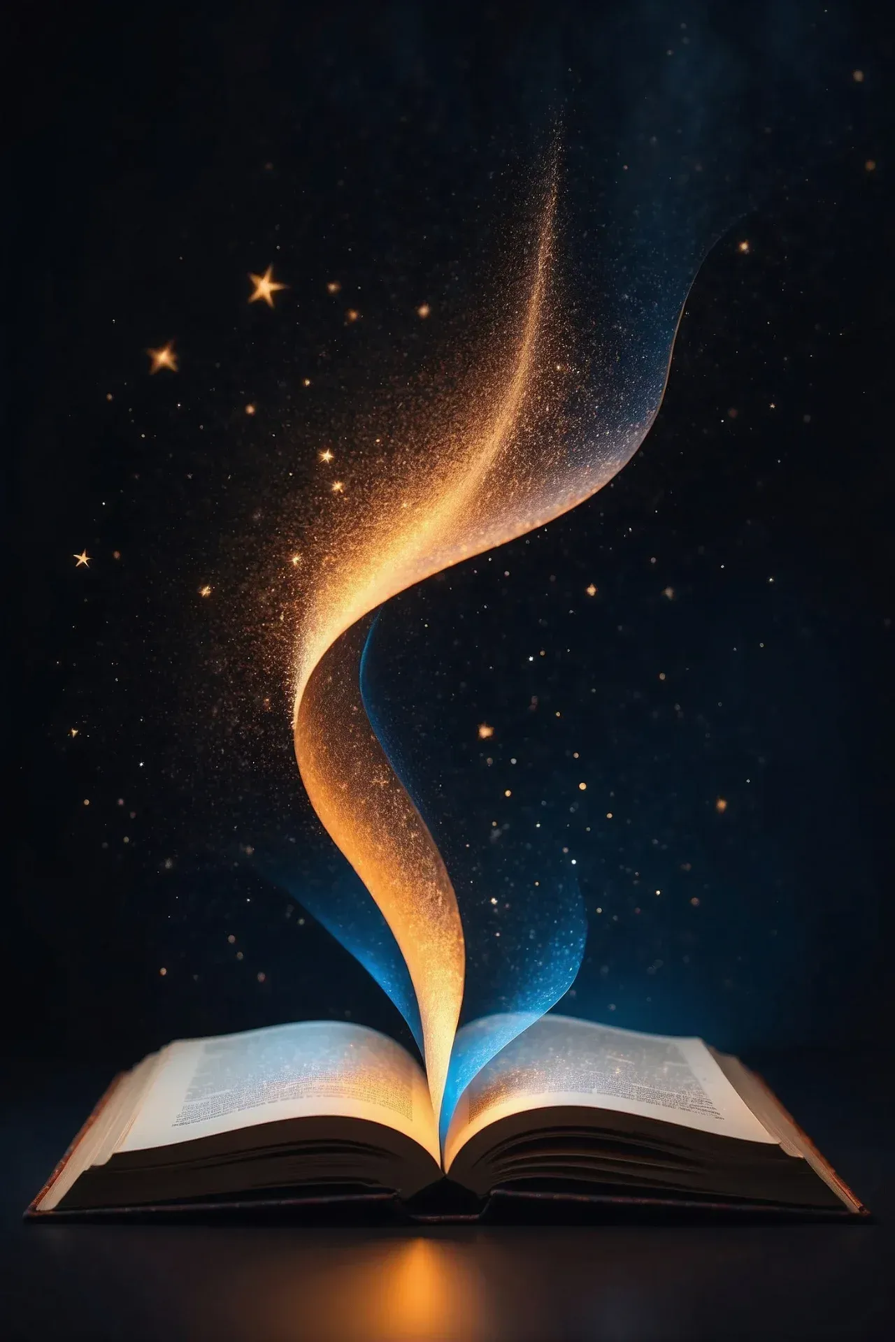 Goldene Lichtspur auf dunklem Himmel – Symbol für Lichtgeschichten