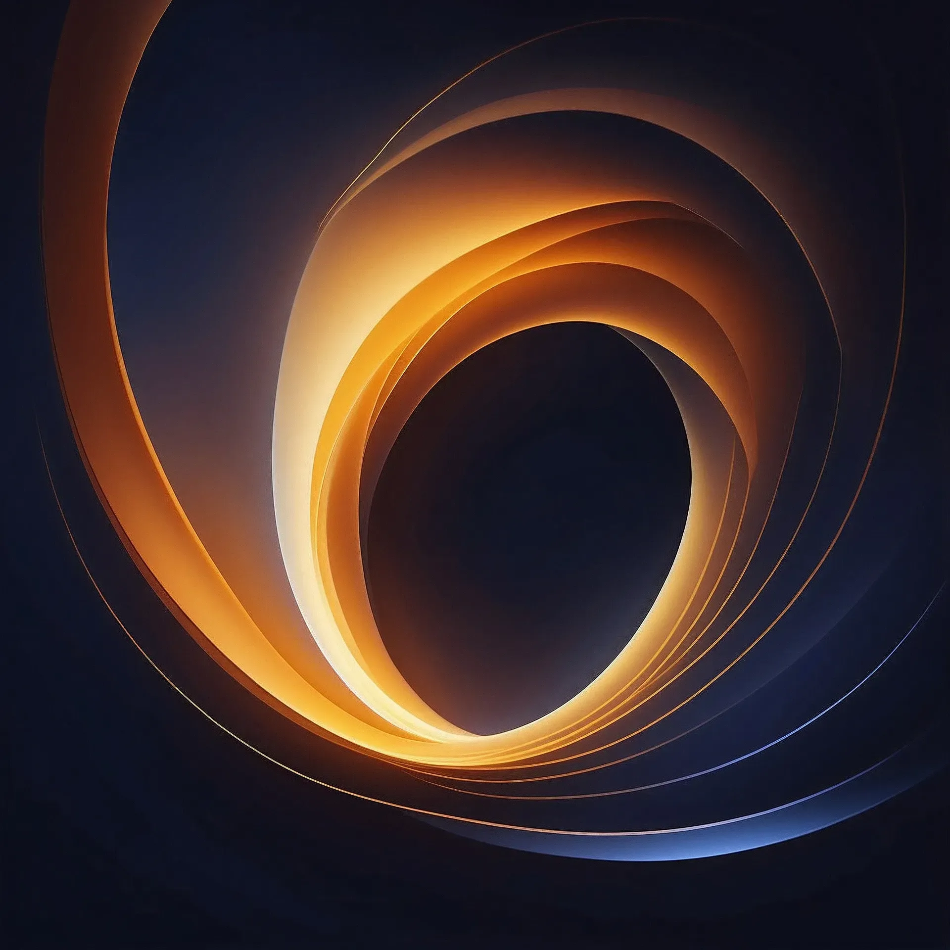 Lichtspirale in Orange und Gold – Energetik