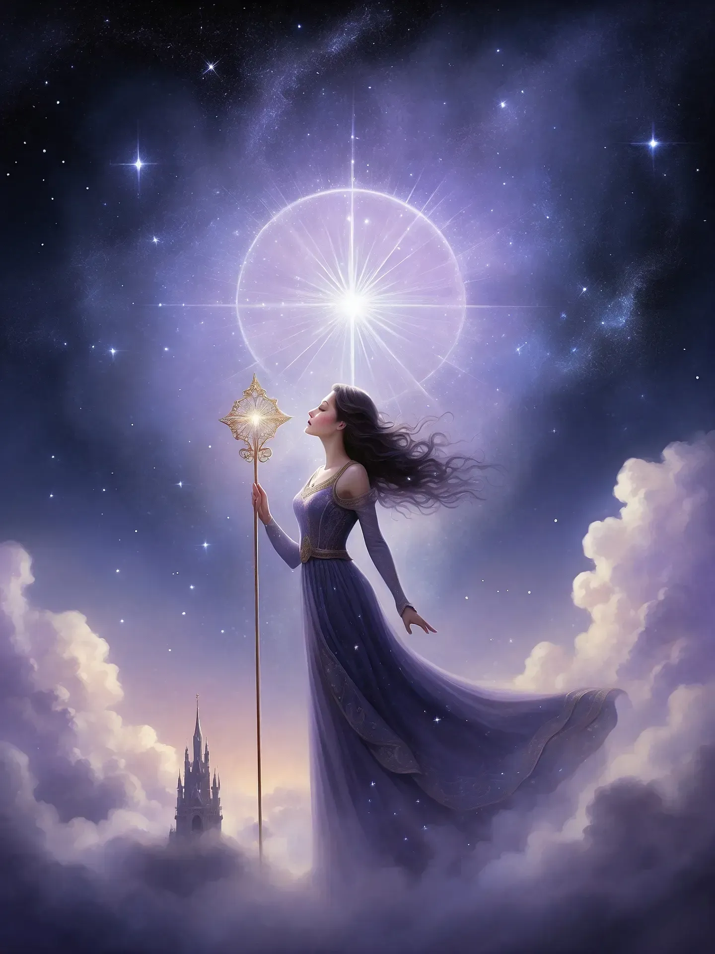 Frau mit leuchtendem Kreis – Lichtgeschichten