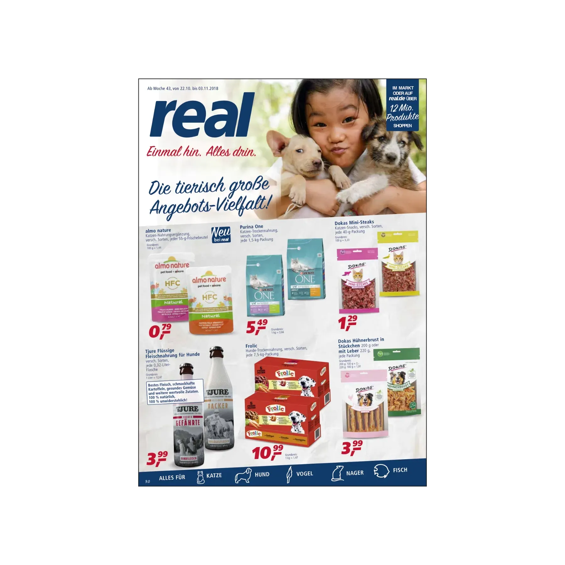 real,- Tiernahrung Prospekt – extrasicht Design