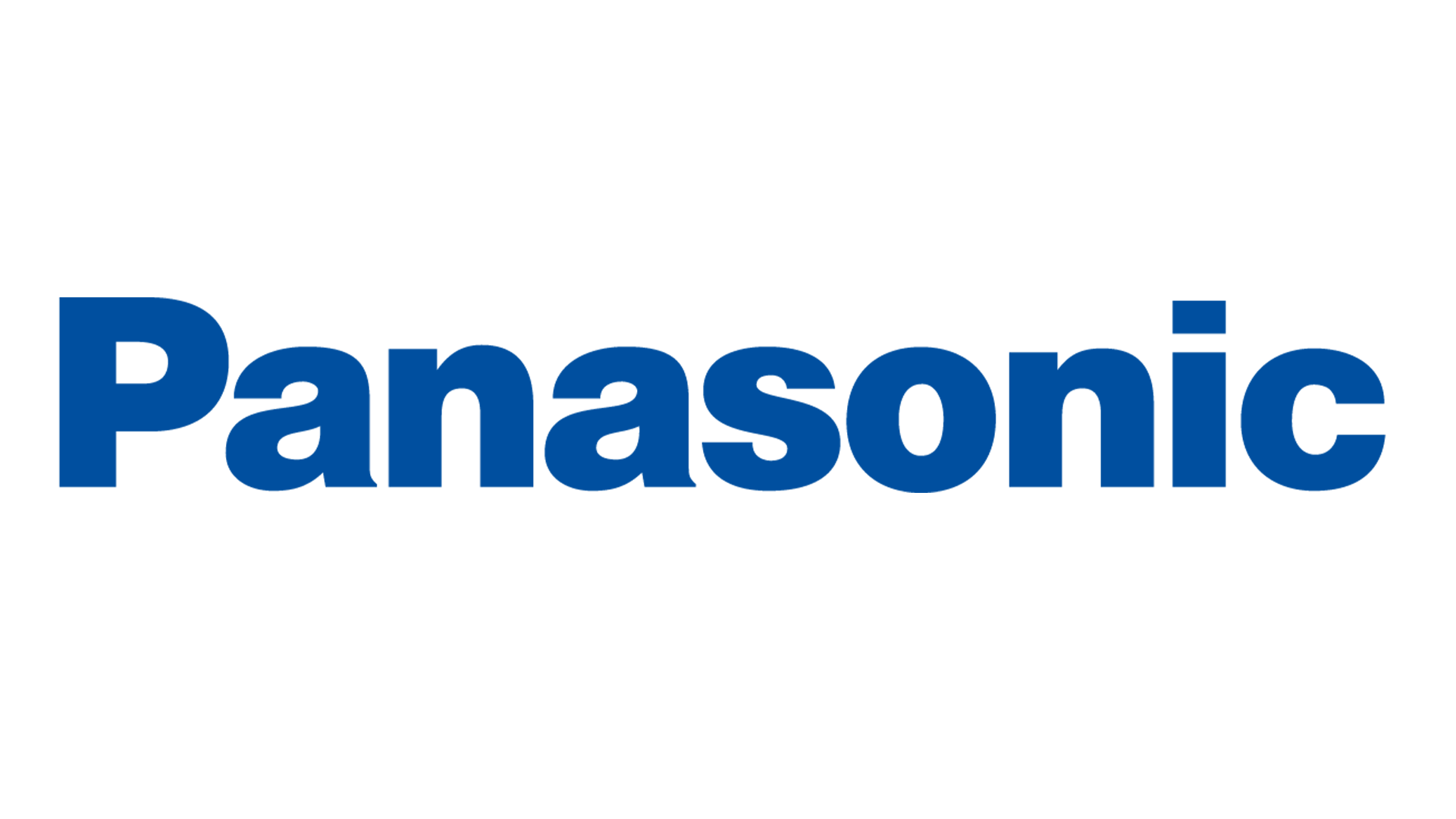 Un logo Panasonic bleu sur fond blanc