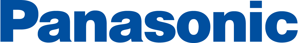 Un logo Panasonic bleu sur fond blanc