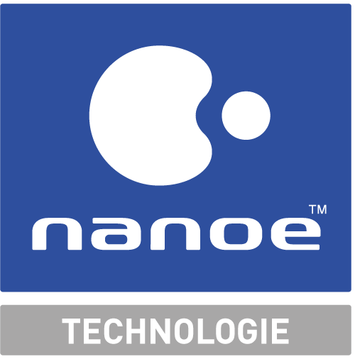 Un logo bleu et blanc pour la technologie nanoe