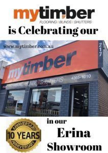 Mytimber Store Front Celebrating — My Timber Flooring Blinds & Shutters in Erina, NSW