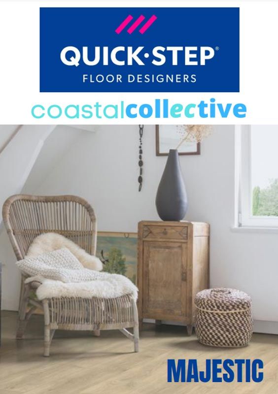 Quick-step Flooring Ad Coastal Interior With Wicker Chair — My Timber Flooring Blinds & Shutters in Erina, NSW