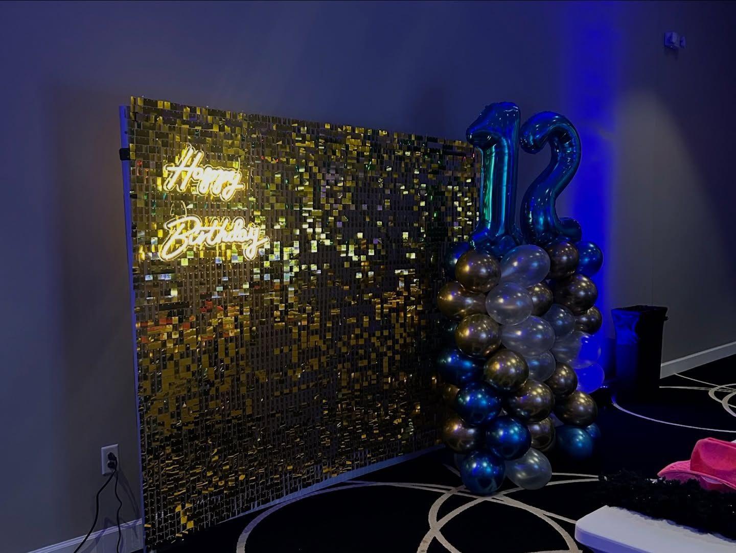 Golden sequin backdrop with