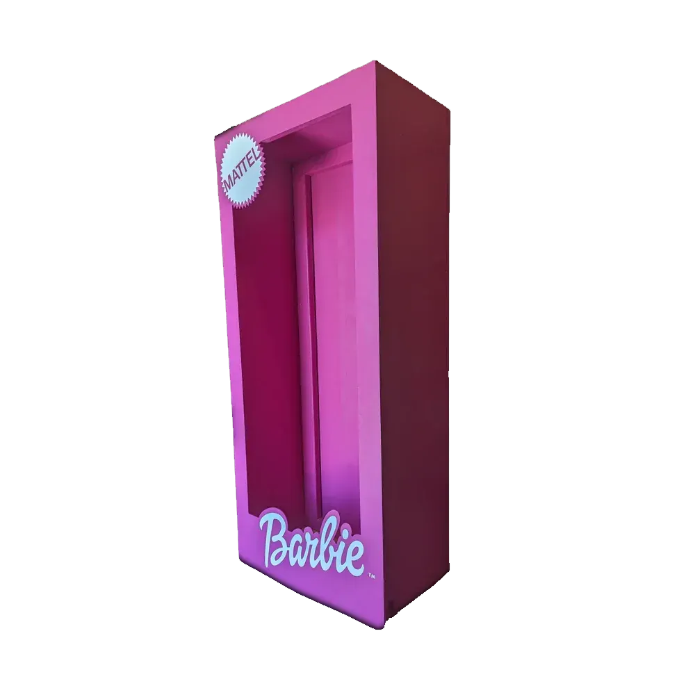 Pink Barbie doll box with