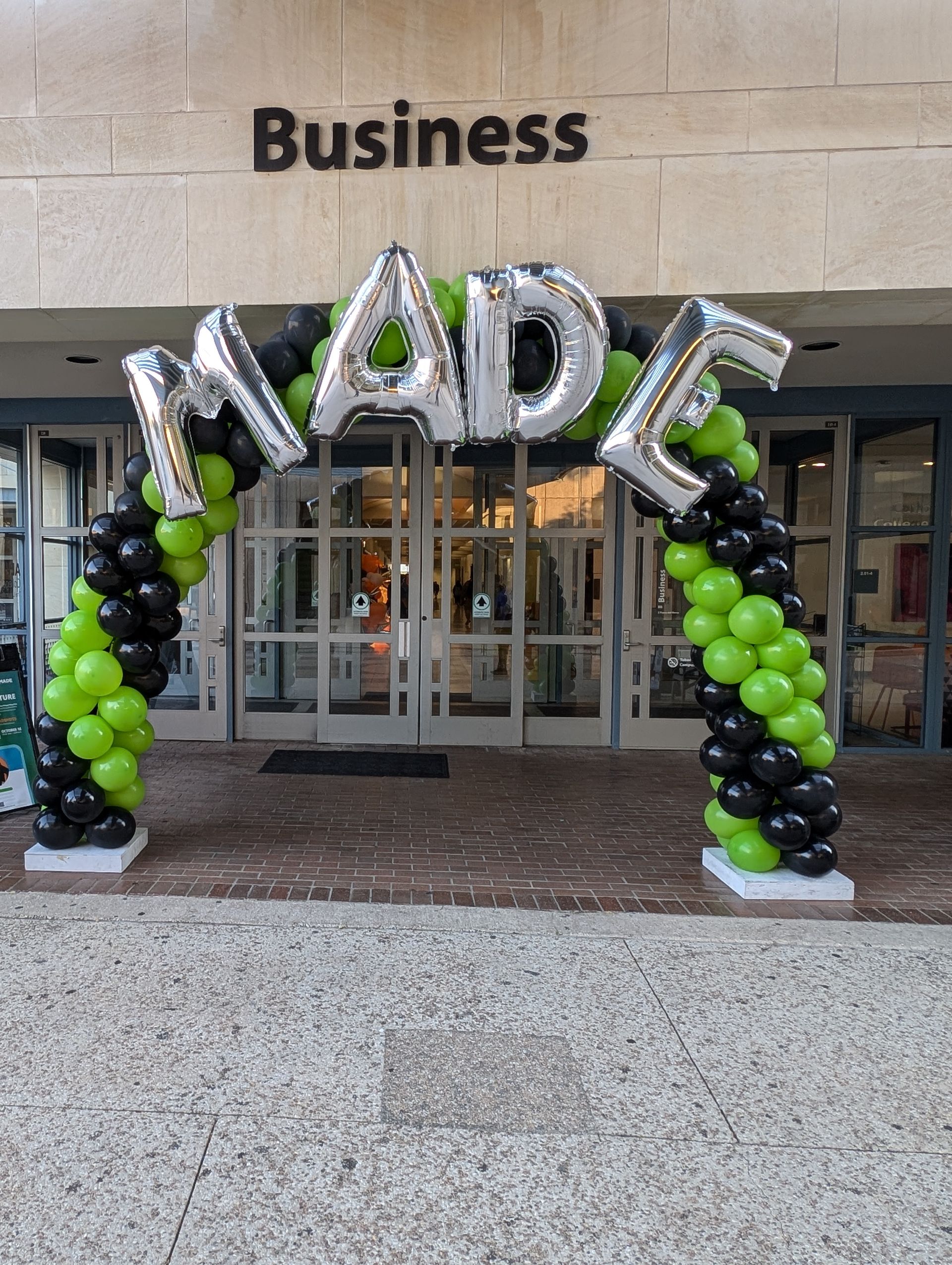 Balloon arch entrance to a