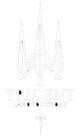A thin-line drawing of a trident above the text "TRIDENT LAND SOLUTIONS" and a small cross-like symbol at the bottom.