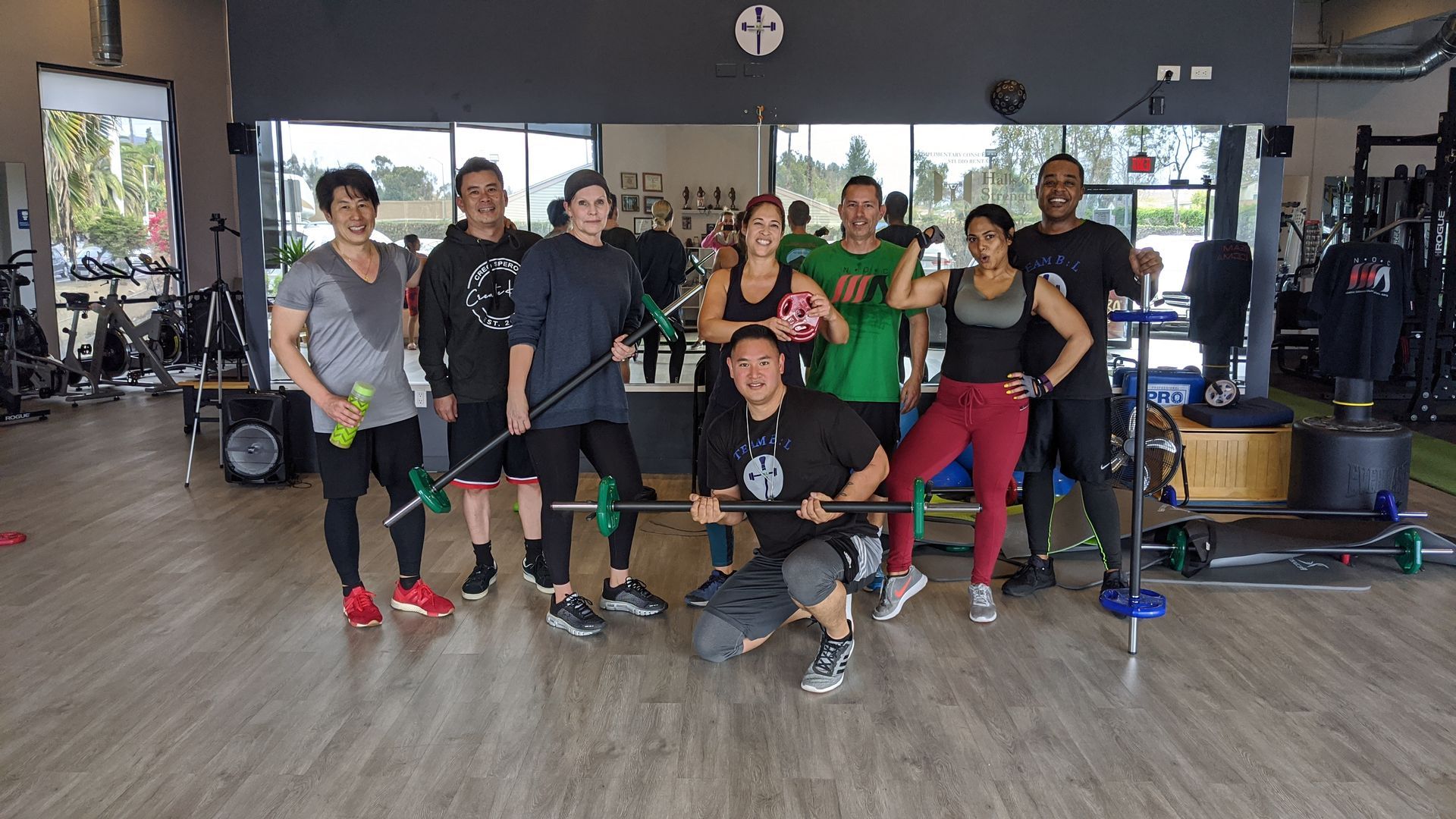 barbell on the floor