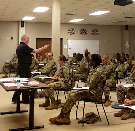 J.P. Quinn Teaching a class of Army Soldiers