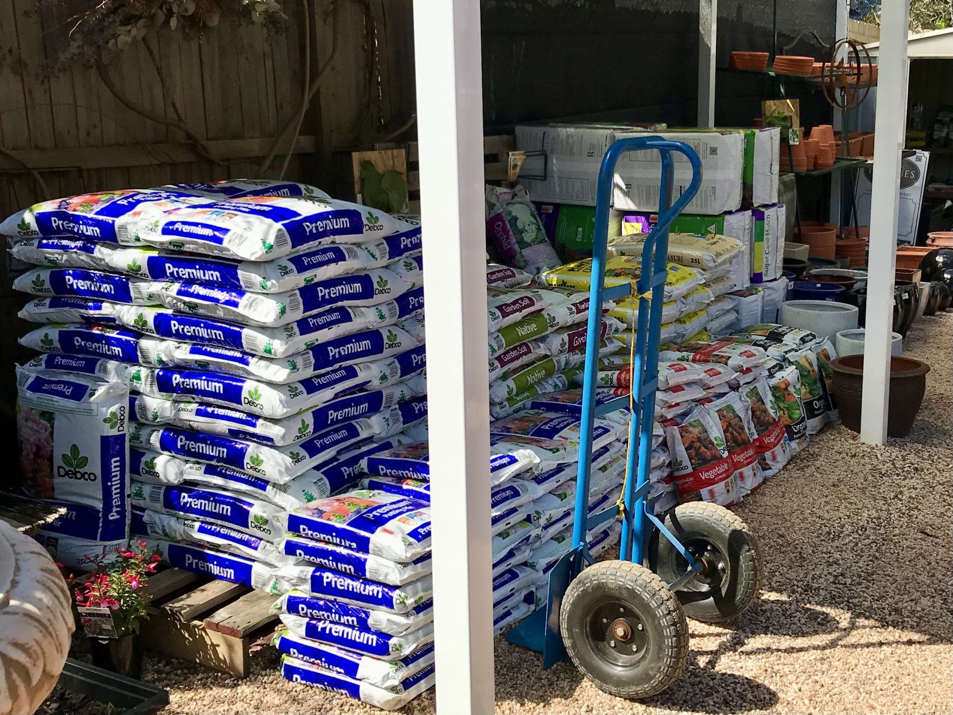 Mulches, Mixes, Fertilisers, Insecticides, Seeds and Garden Tools