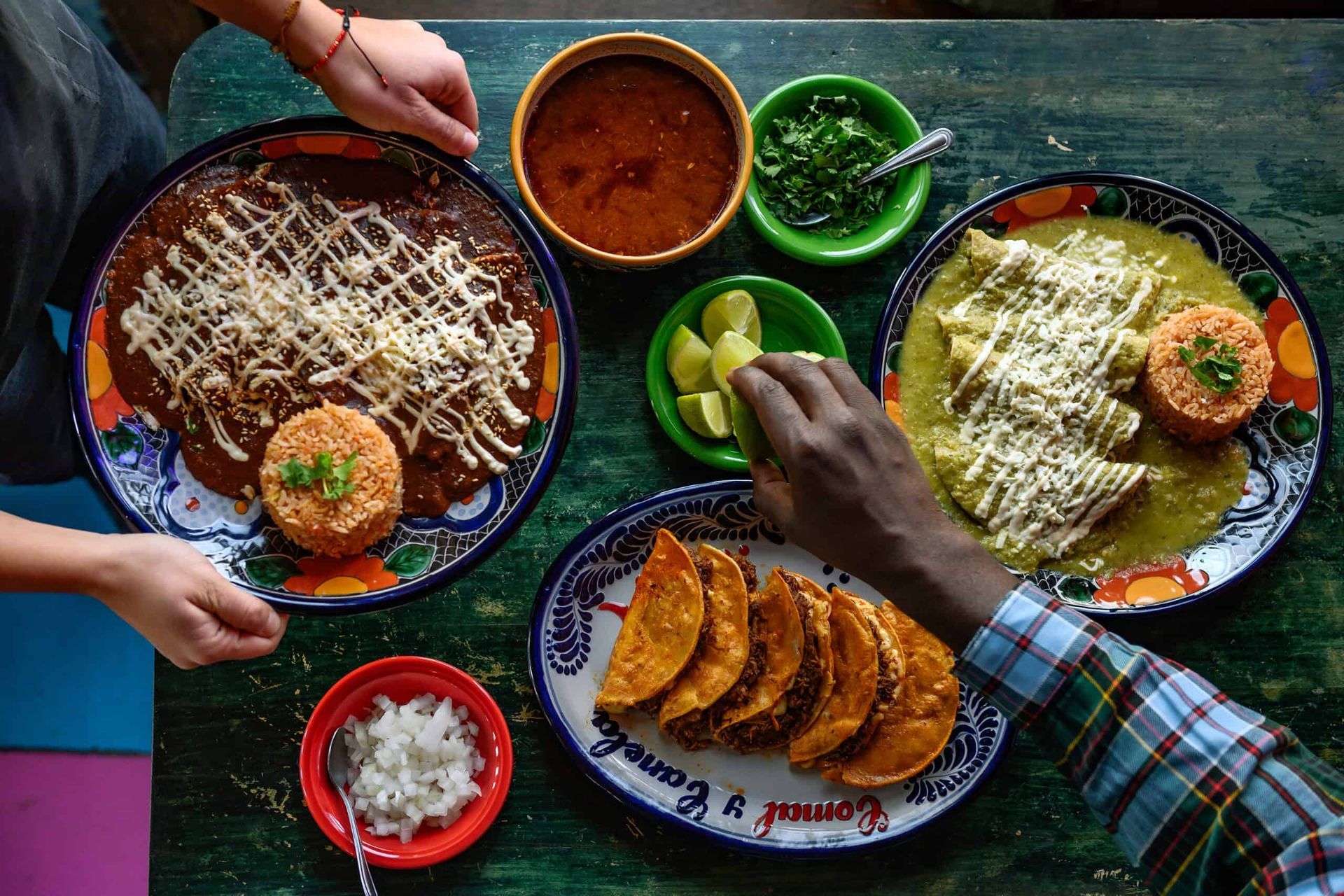 different food items on the table