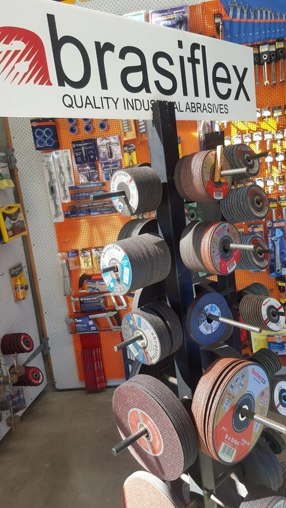 A Display of Abrasives in A Store — Border Bolts & Fasteners in Tweed Heads South, NSW