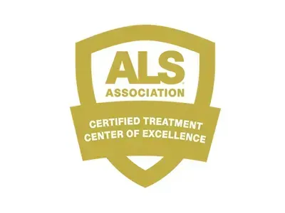 Gold shield logo: ALS Association, Certified Treatment Center of Excellence.
