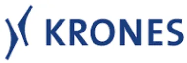 KRONES logo in blue. A curved shape with lines, followed by the text 